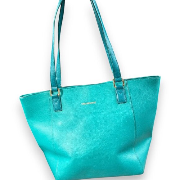 Vera Bradley Teal Pebbled Leather Tote - Picture 11 of 11